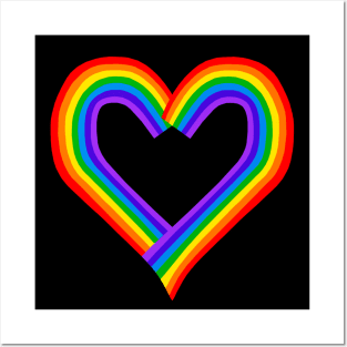 Rainbow Heart Shape Posters and Art